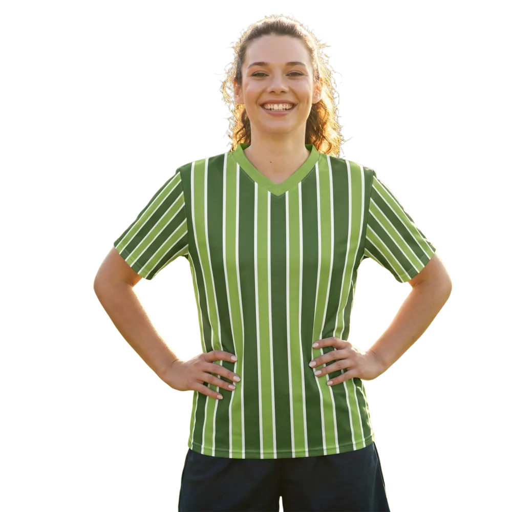 Unisex Fußball T-Shirt von BUYATHOME24, V-Ausschnitt, 100% Polyester, in den Größen 2XS bis 6XL, sportliches Design