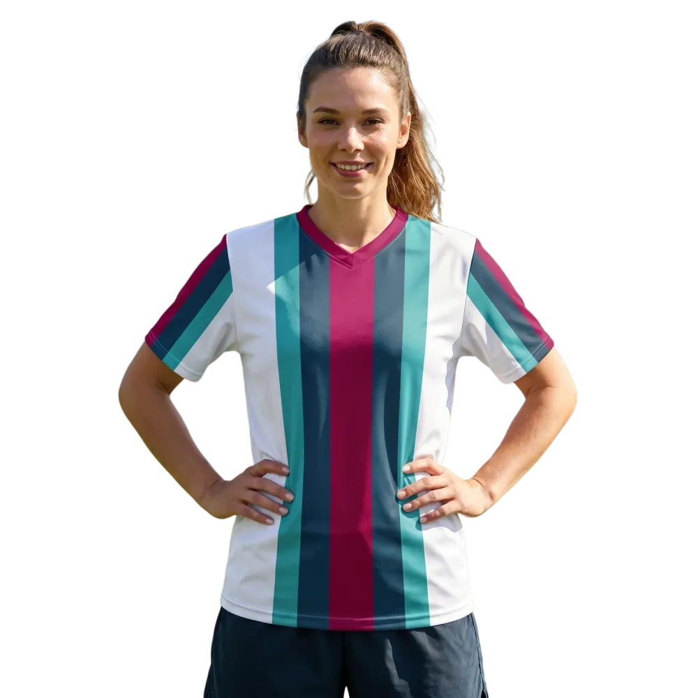 Unisex Fußball T-Shirt mit V-Ausschnitt, schnelltrocknend, personalisierbar, in verschiedenen Größen, von BUYATHOME24