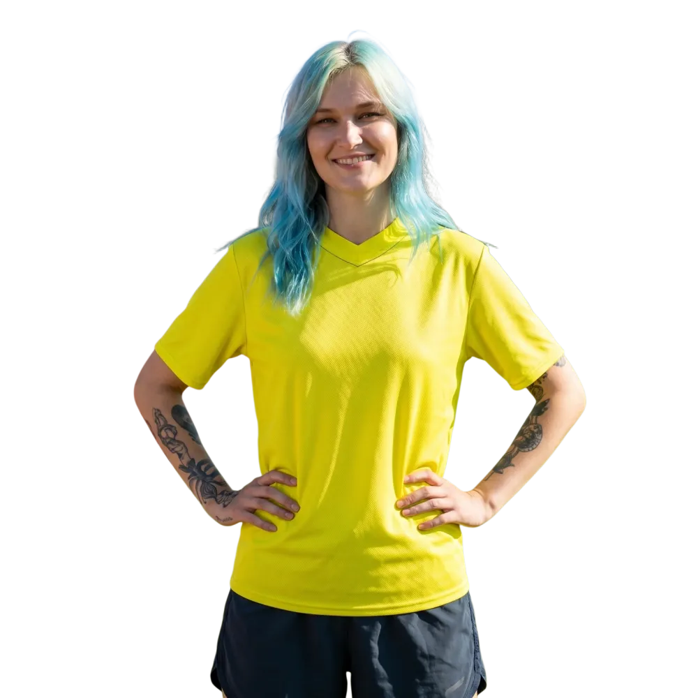 Unisex Fußball T-Shirt von BUYATHOME24, schnelltrocknend, V-Ausschnitt, in 2XS-6XL, sportliches Design, bequem und atmungsaktiv