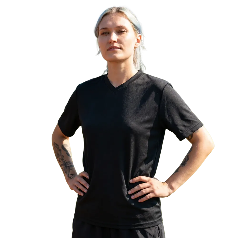 Unisex Fußball T-Shirt von BUYATHOME24, schnelltrocknend, V-Ausschnitt, in 2XS-6XL, bequemes Sportshirt für Fußballfans