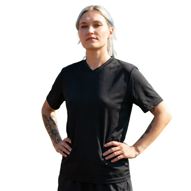 Unisex Fußball T-Shirt von BUYATHOME24, schnelltrocknend, V-Ausschnitt, in 2XS-6XL, bequemes Sportshirt für Fußballfans