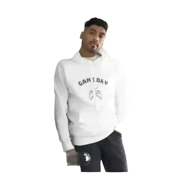 Grafik-Gaming-Hoodie aus Baumwolle für Herren und Damen, bequem und stilvoll in Weiß, personalisierbar, unisex, Größen S-3XL