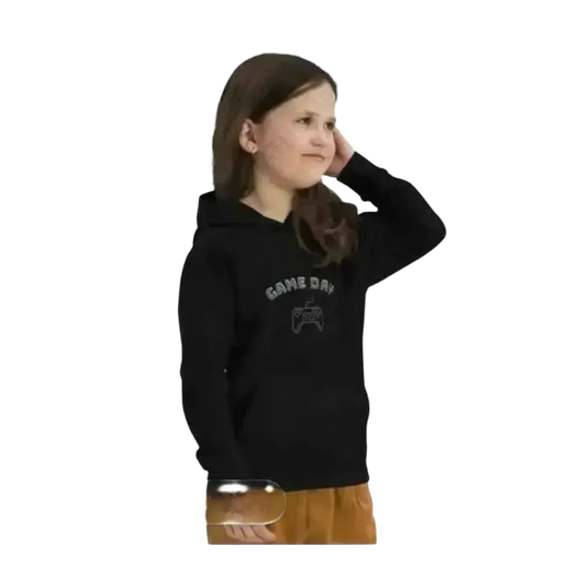 Grafik Kinder Hoodie aus Baumwolle für Mädchen, unisex, 4-12 Jahre, bequemer Kapuzenpullover von BUYATHOME24.