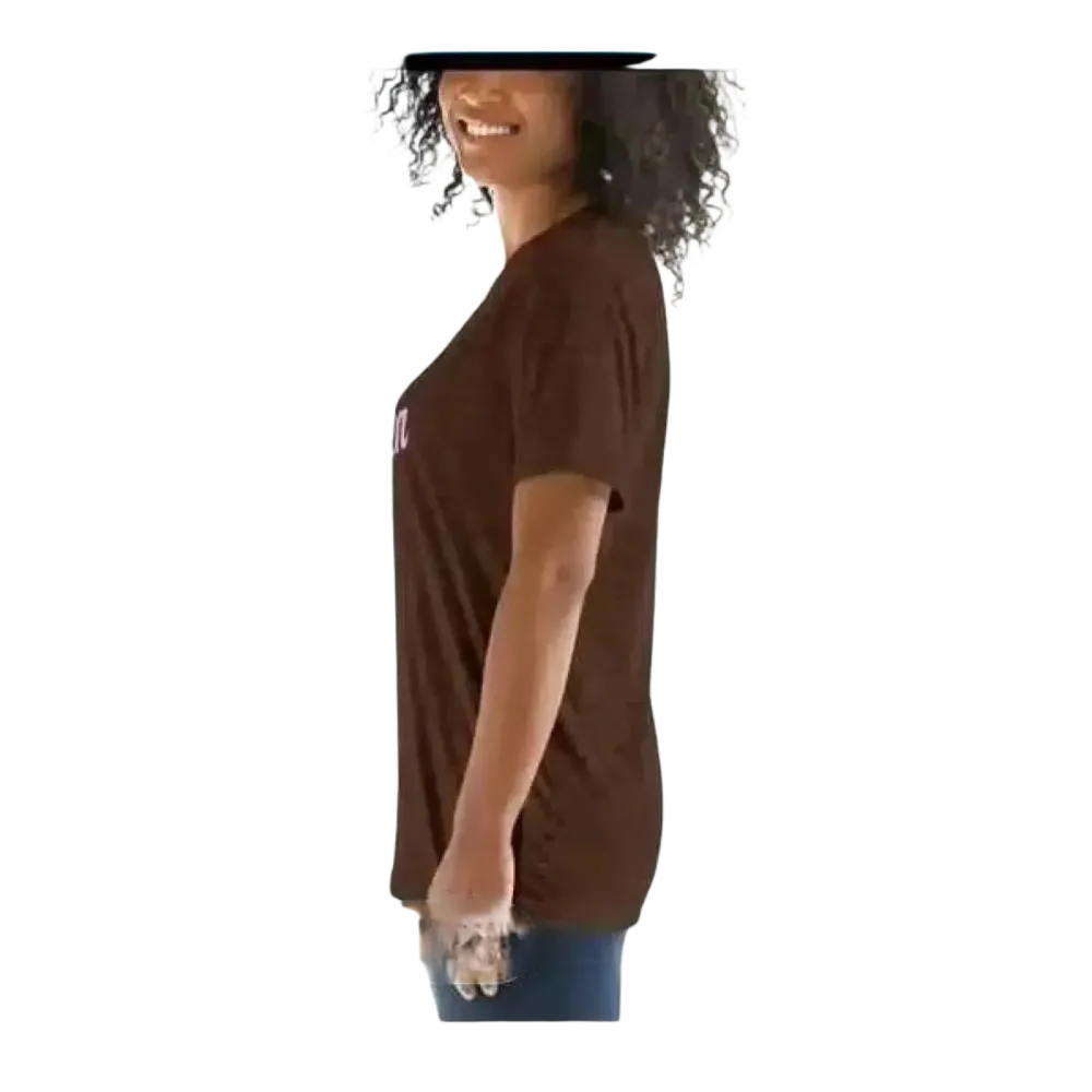 Graues Damen T-Shirt mit Geburtstag-Rundhals und Grafik, Kurzarm, in verschiedenen Größen bei BUYATHOME24.