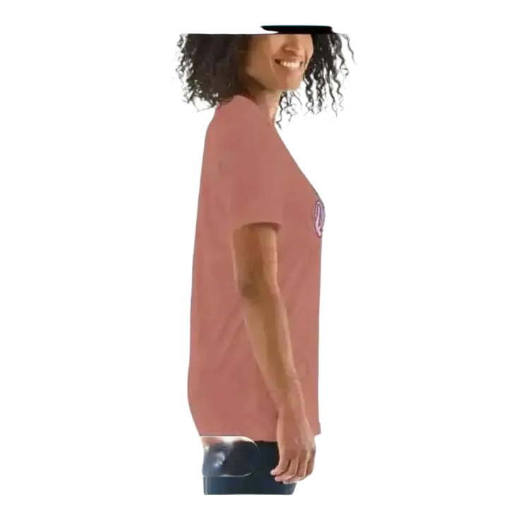 Grafik Damen T-Shirt in verschiedenen Größen, kurzärmlig, runder Halsausschnitt, mit buntem Druck, von BUYATHOME24