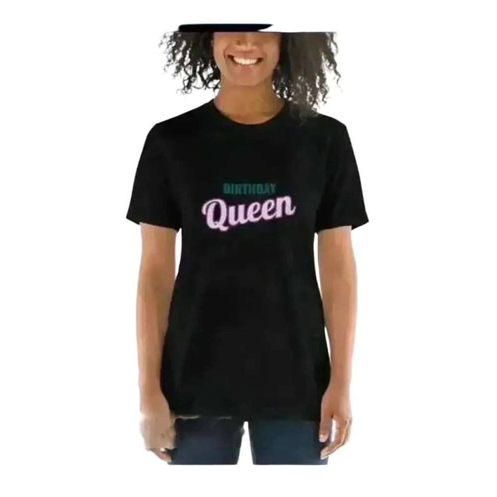 Schwarzes Damen-Grafik-T-Shirt mit Rundhalsausschnitt, Kurzarm, in verschiedenen Größen von BUYATHOME24.