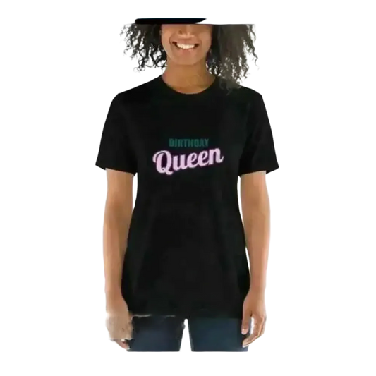 Schwarzes Damen-Grafik-T-Shirt mit Rundhalsausschnitt, Kurzarm, in verschiedenen Größen von BUYATHOME24.