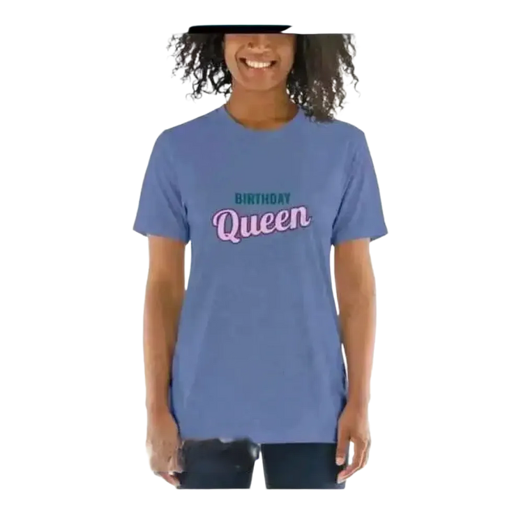 Damen Grafik T-Shirt in Blau, Kurzarm, Rundhals, verschiedene Größen, weich und bequem, bei BUYATHOME24