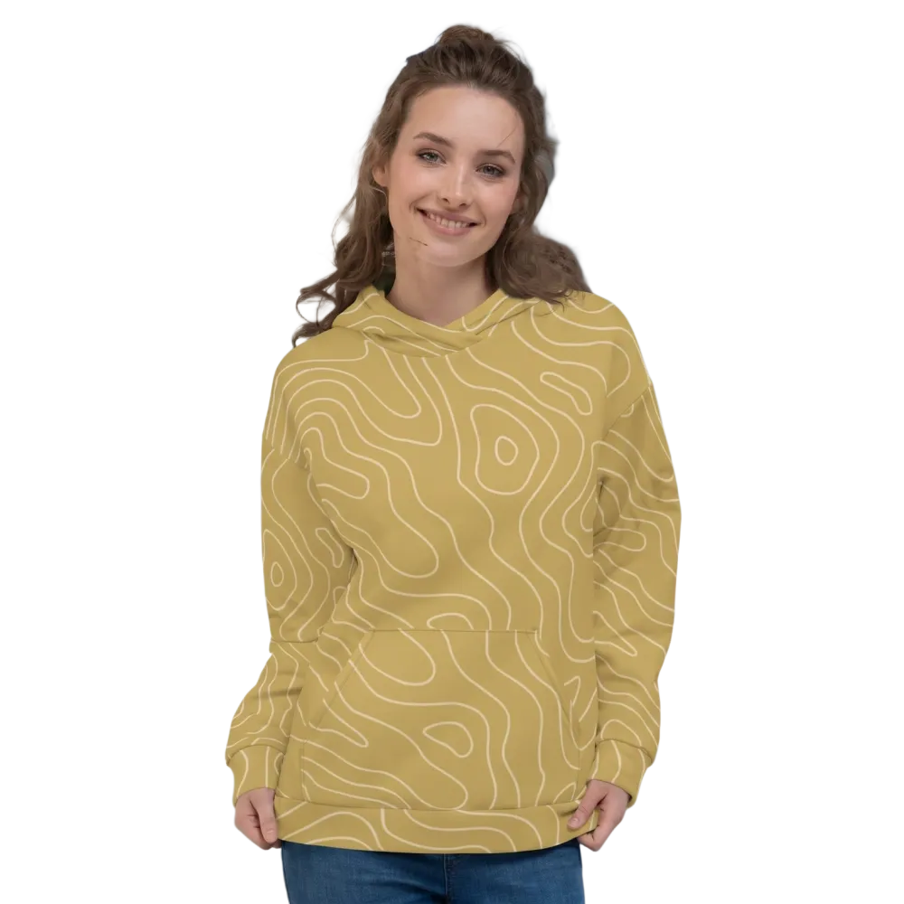 Geometrischer Damen-Hoodie mit Allover-Print in XS bis 3XL, bequemer Unisex Kapuzenpullover von BUYATHOME24, blickdichtes Design