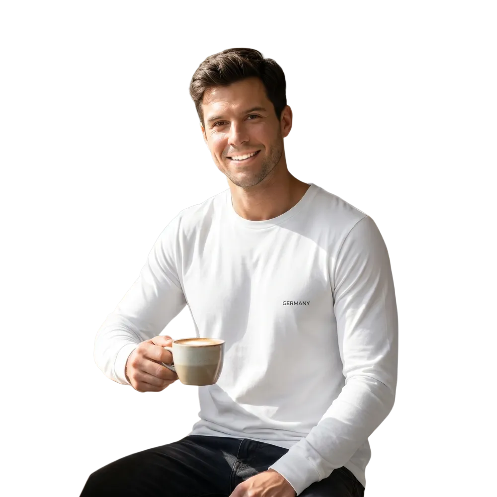 Unisex Langarm Sweatshirt aus Baumwolle mit Deutschland-Grafik, in XS bis 2XL, bedruckbar, bequemes Basic von BUYATHOME24