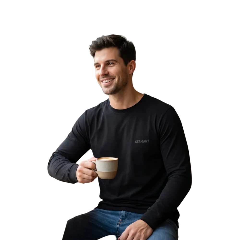 Unisex Langarmshirt aus Baumwolle mit Deutschland Grafik, in XS bis 2XL, bequemes Sweatshirt von BUYATHOME24.