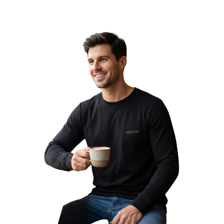 Unisex Langarmshirt aus Baumwolle mit Deutschland Grafik, in XS bis 2XL, bequemes Sweatshirt von BUYATHOME24.