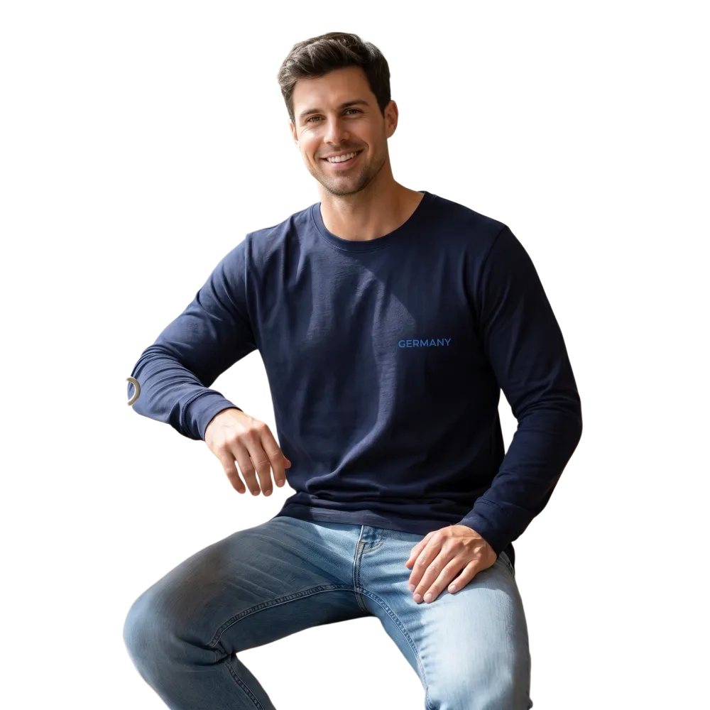 Unisex Sweatshirt mit Deutschland Grafik aus Baumwolle, langärmlig, in XS bis 2XL, bequemes Alltagskleidungsstück.