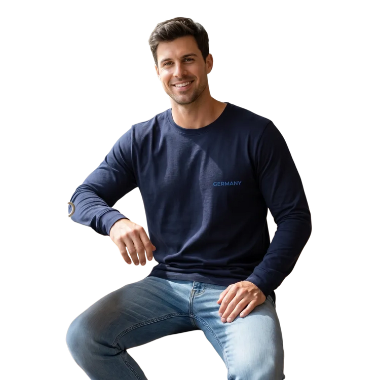 Unisex Sweatshirt mit Deutschland Grafik aus Baumwolle, langärmlig, in XS bis 2XL, bequemes Alltagskleidungsstück.