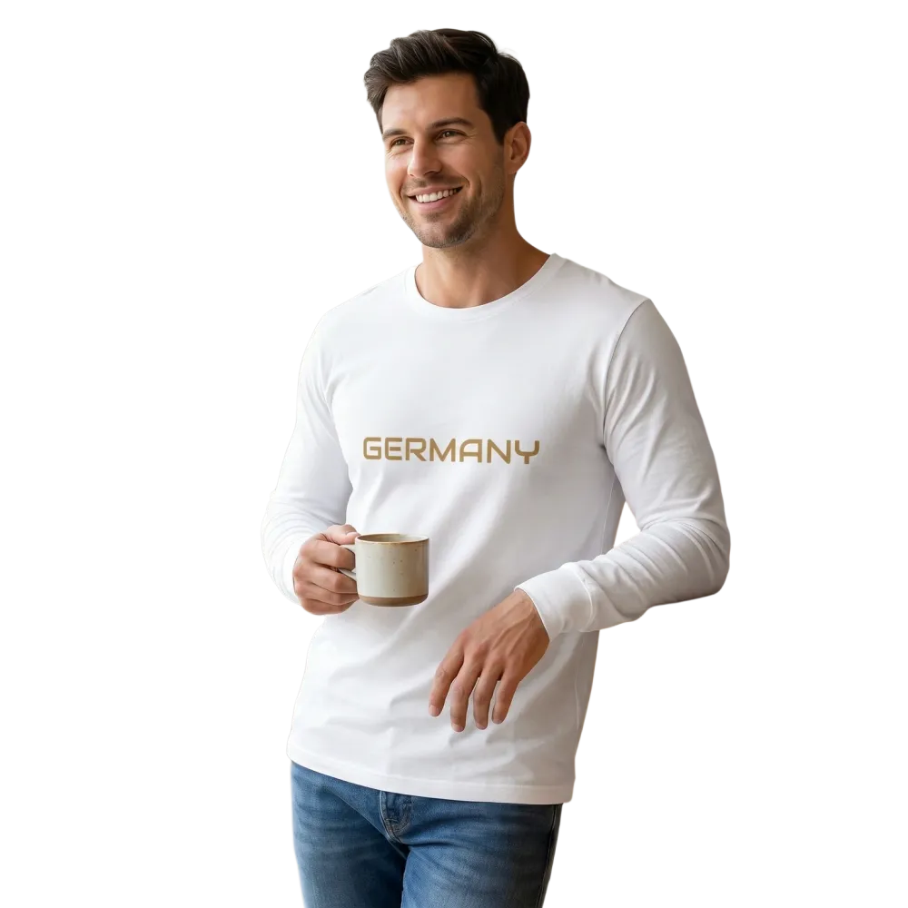 Unisex Baumwoll-Sweatshirt mit Langarm, in XS bis 2XL, weißes T-Shirt von BUYATHOME24, weiches Material und bequeme Passform
