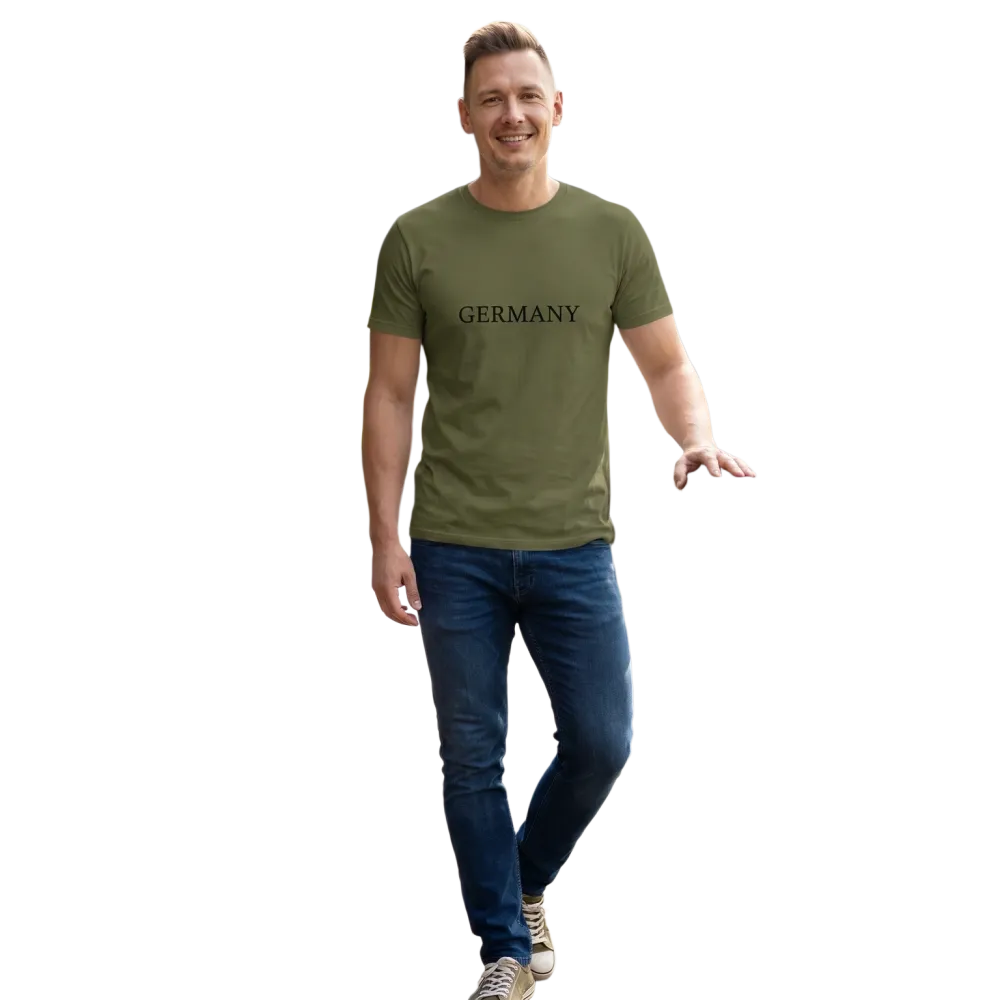 Grafik Unisex T-Shirt aus Baumwolle mit Deutschland-Design, in S bis 5XL, bedruckbar, bequem und stilvoll.