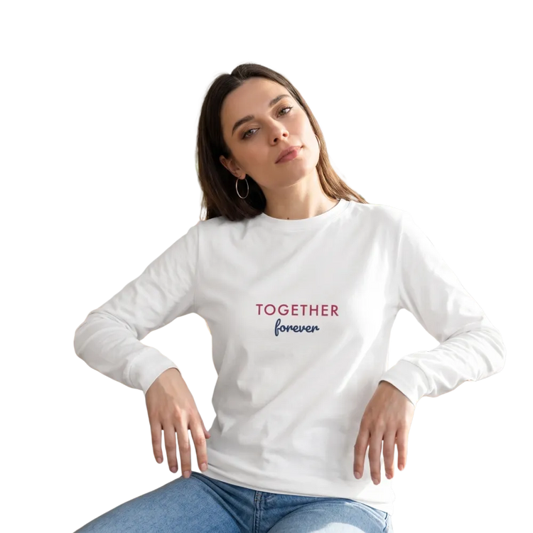 Grafik Damen Sweatshirt langarm aus Baumwolle in XS bis 2XL, bedruckbar, bequemer Damen Pullover von BUYATHOME24.