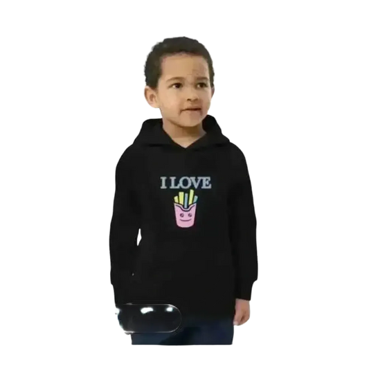 Grafik Kinder Hoodie für Jungen und Mädchen, Baumwolle, Unisex, 4-12 Jahre, mit buntem Baum-Design, bequemer Kapuzenpullover