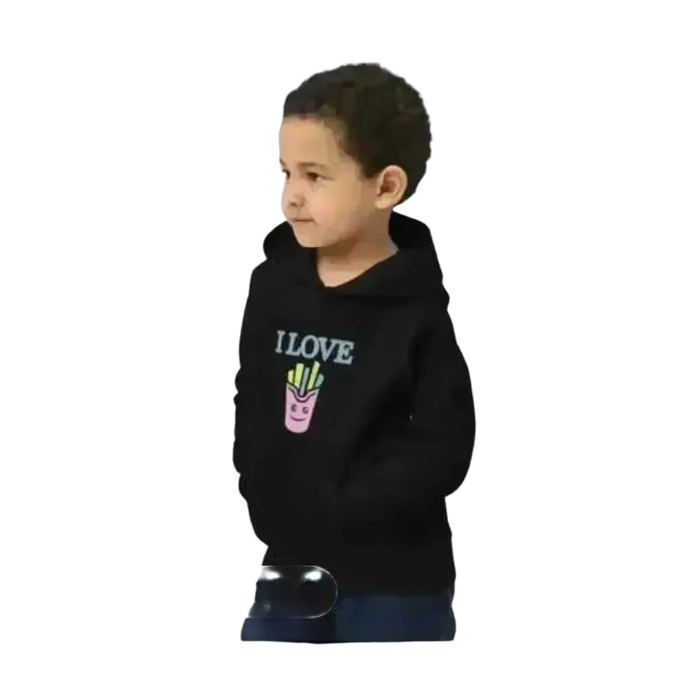 Grafik Kinder-Hoodie für Jungen und Mädchen aus Baumwolle, Unisex, 4-12 Jahre, mit buntem Baum-Design.