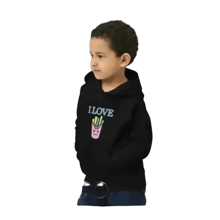 Grafik Kinder-Hoodie für Jungen und Mädchen aus Baumwolle, Unisex, 4-12 Jahre, mit buntem Baum-Design.