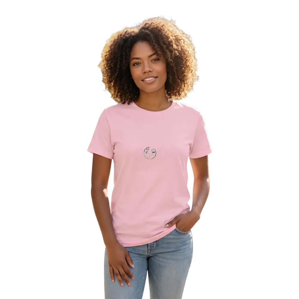 Grafik Damen T-Shirt mit Rundhals, Baumwolle, personalisierbar, in S-3XL, weißes T-Shirt mit modernem Druck von BUYATHOME24