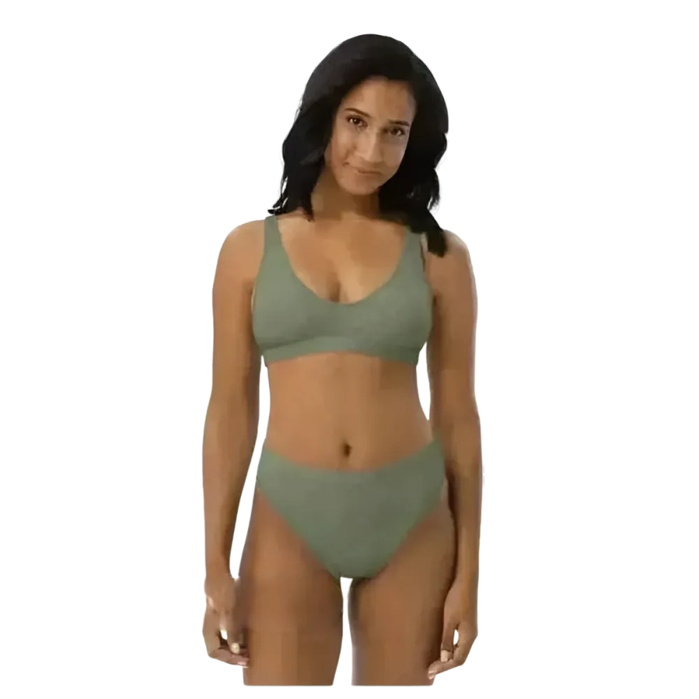 Grauer Damen Bikini mit hohem Bund und schnelltrocknendem Stoff, bedruckbar, in XS bis 3XL, von BUYATHOME24.