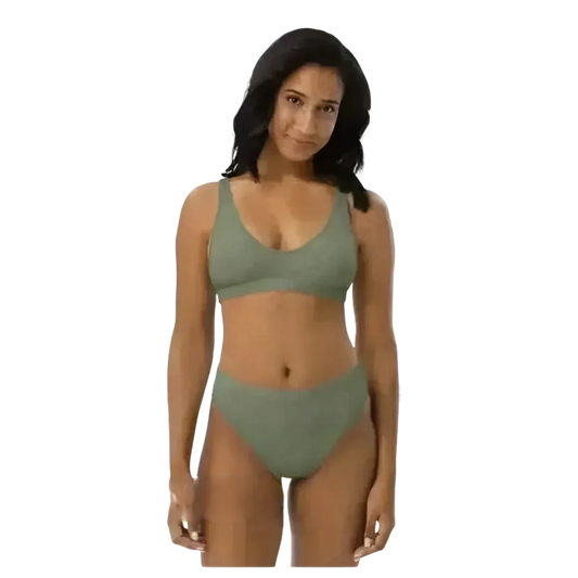 Grauer Damen Bikini mit hohem Bund und schnelltrocknendem Stoff, bedruckbar, in XS bis 3XL, von BUYATHOME24.
