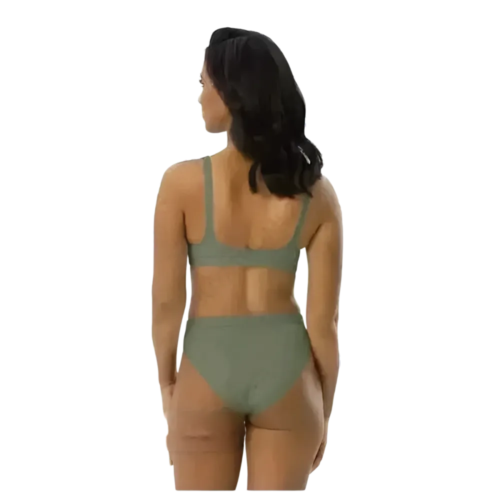 Graues Damen Bikini-Set von BUYATHOME24, schnelltrocknend, bedruckbar, mit hohem Bund, für XS bis 3XL, Badebekleidung.