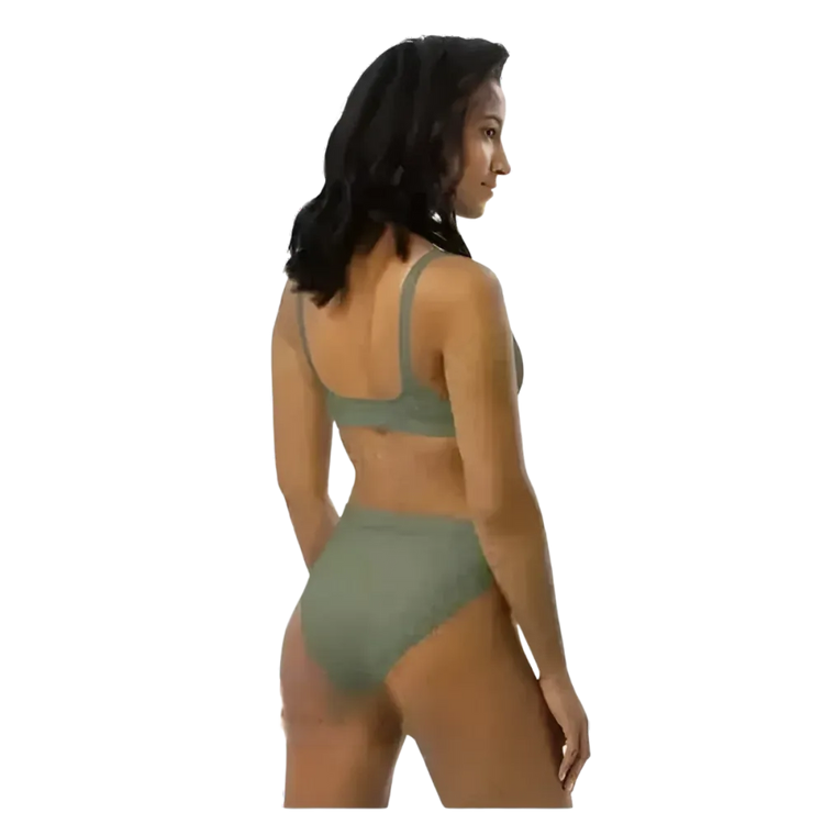 Grauer Damen Bikini mit hohem Bund und schnelltrocknendem Stoff, bedruckbar, in XS bis 3XL, von BUYATHOME24.