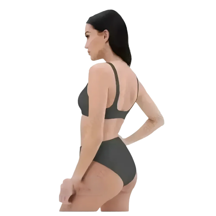 Grauer Damen Bikini Zweiteiler von BUYATHOME24, schnelltrocknend, in den Größen XS bis 3XL, mit personalisierbarer Passform.