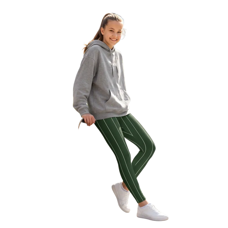 Grüne Kinder-Sporthosen Unisex Leggings mit UV-Schutz, 134-170 cm, von BUYATHOME24, bequem und sportlich für Kinder