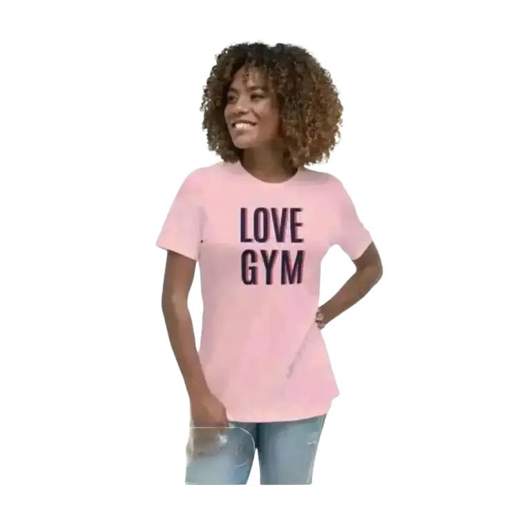 Damen-Grafik-T-Shirt aus Baumwolle in Pink, Kurzarm, Rundhals, für Fitness, Größen S bis 3XL, von BUYATHOME24