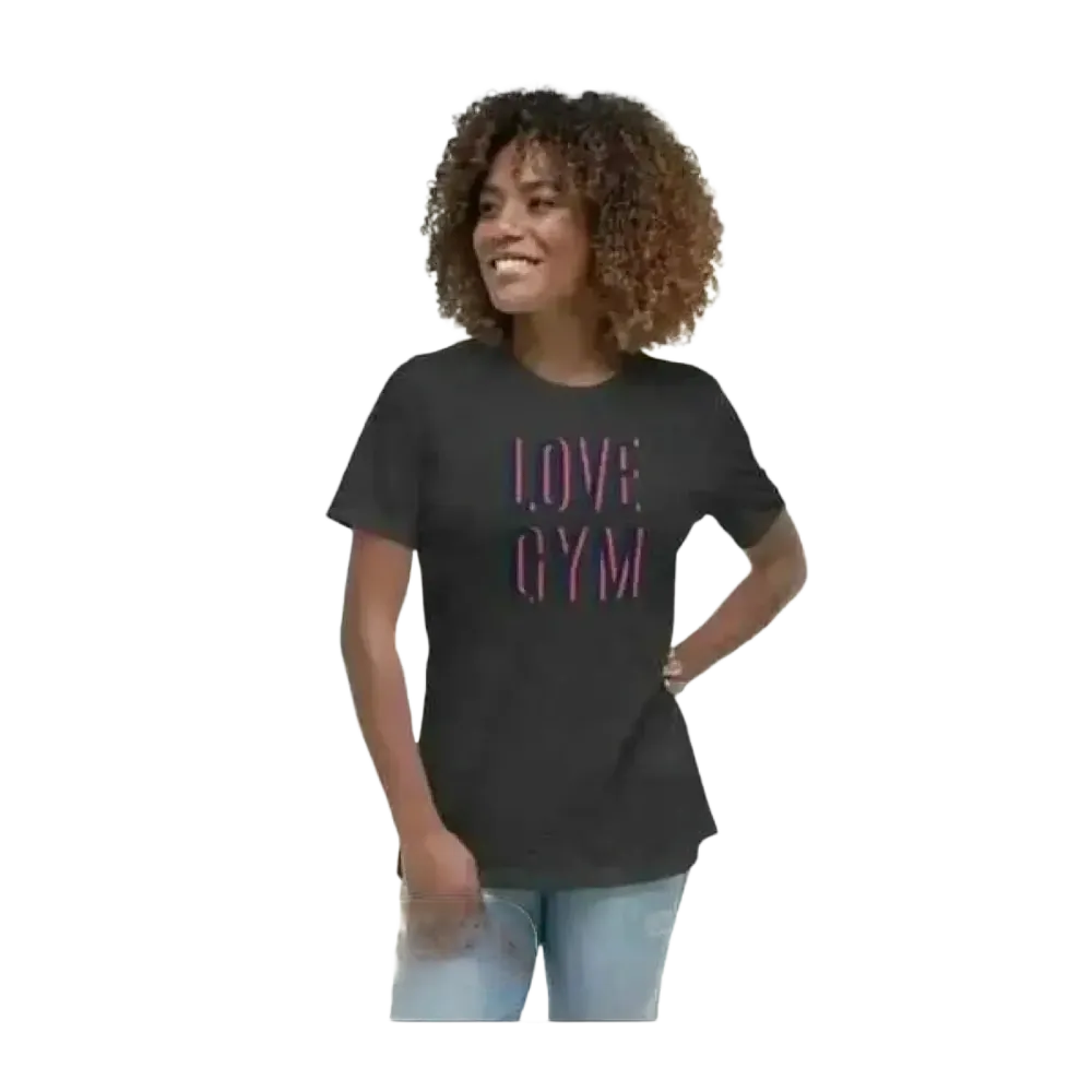 Dunkelgraues Damen Gym T-Shirt aus Baumwolle mit Grafik, Kurzarm, in den Größen S bis 3XL, von BUYATHOME24.