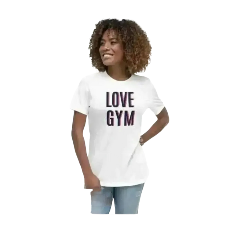 Graues Damen Gym T-Shirt aus Baumwolle mit Grafik, Kurzarm, in den Größen S bis 3XL, bequemes Damen T-Shirt von BUYATHOME24