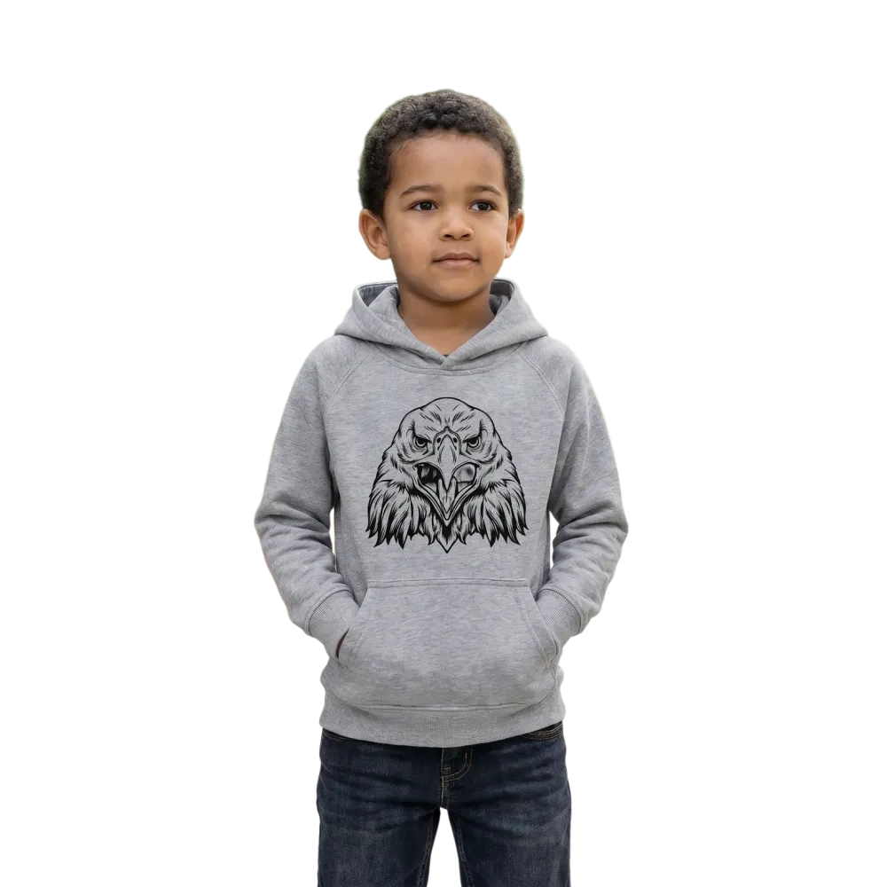 Unisex Kinder Hoodie mit Halloween Adler Druck in Schwarz, Kapuzenpullover für Jungen und Mädchen 4-12 Jahre