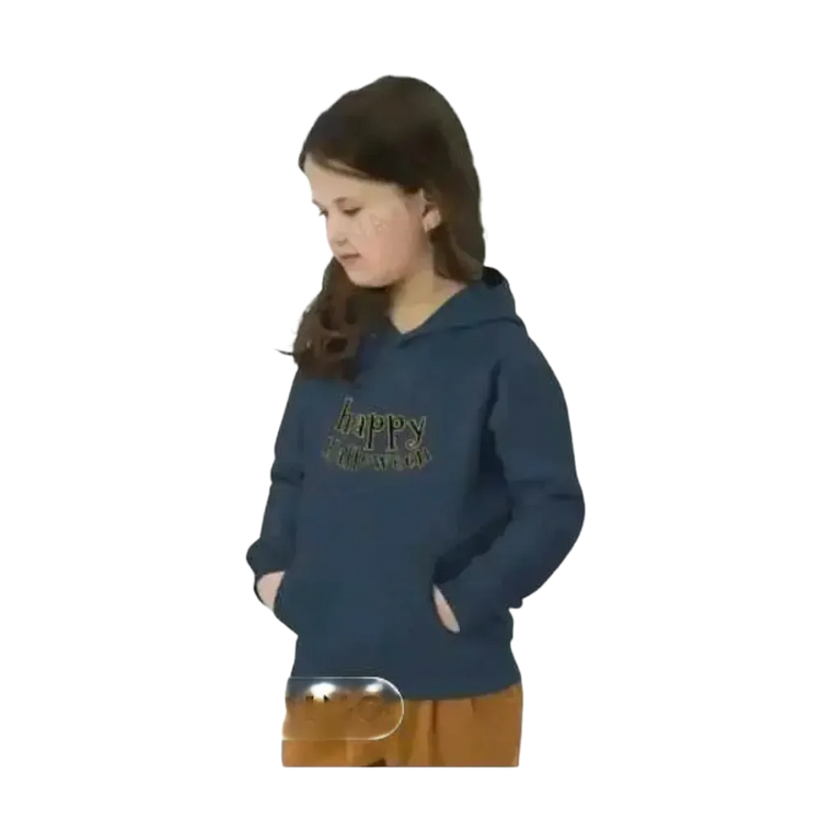 Unisex Kinder Hoodie aus Baumwolle mit Halloween-Grafik, für Mädchen und Jungen, Doppellagig, Größe 4-12 Jahre
