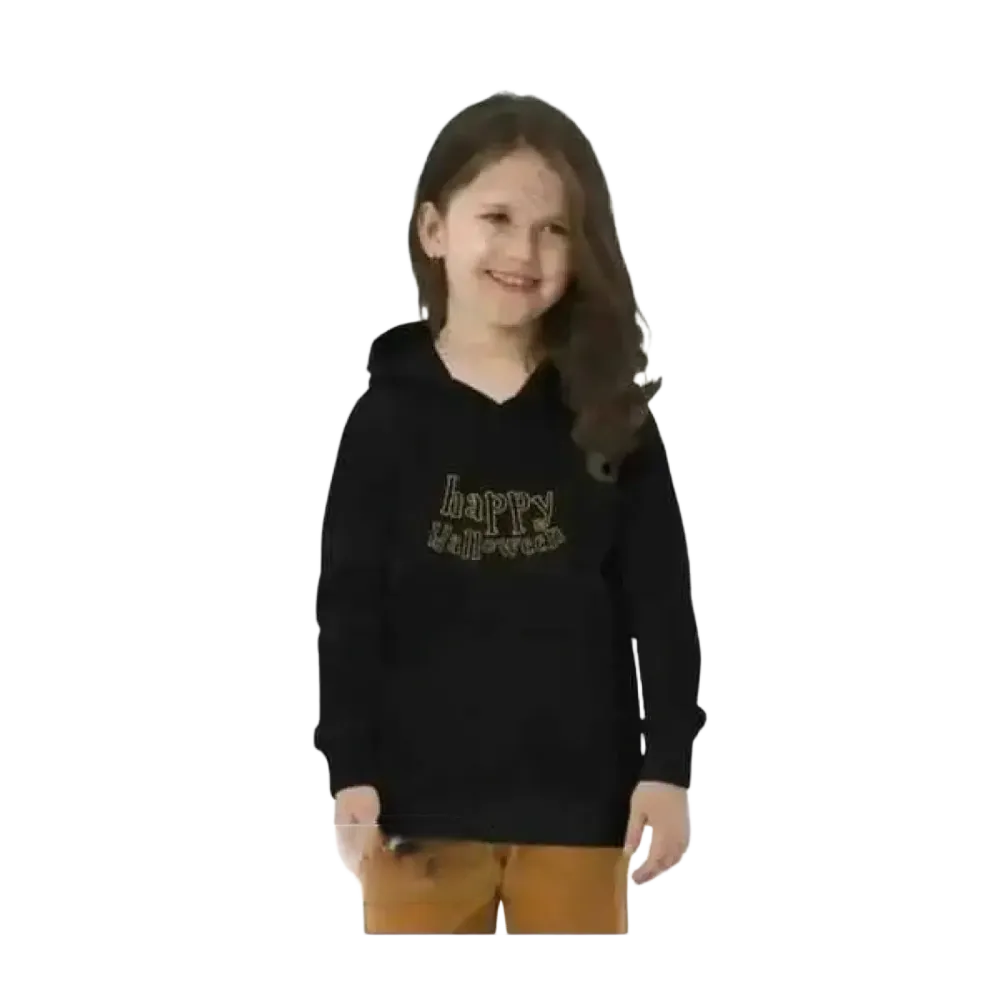 Kinder Hoodie aus Baumwolle mit Halloween-Grafik, unisex Kapuzenpullover für Kinder von 4 bis 12 Jahren, doppellagig, BUYATHOME24