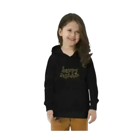 Kinder Hoodie aus Baumwolle mit Halloween-Grafik, unisex Kapuzenpullover für Kinder von 4 bis 12 Jahren, doppellagig, BUYATHOME24
