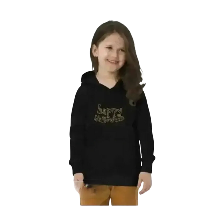Kinder Hoodie aus Baumwolle mit Halloween-Grafik, unisex Kapuzenpullover für Kinder von 4 bis 12 Jahren, doppellagig, BUYATHOME24