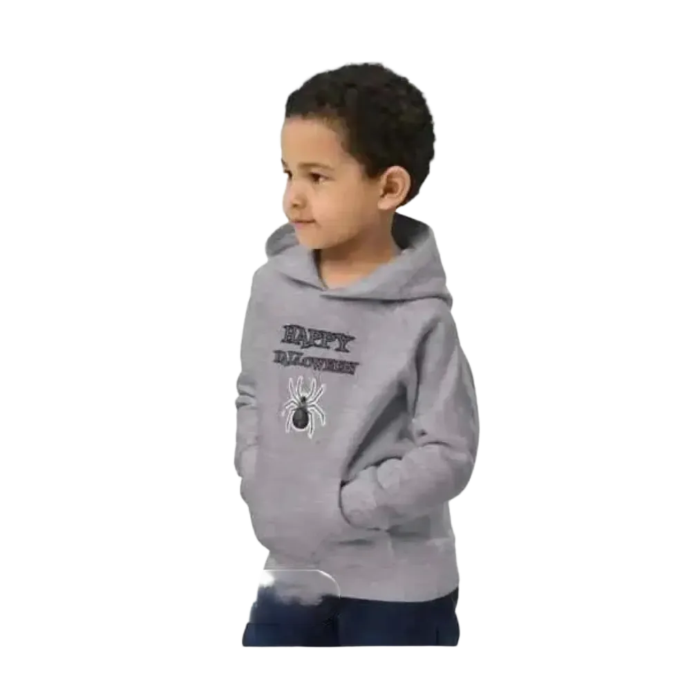 Kinder-Hoodie aus Baumwolle mit Spinnen-Motiv, unisex Halloween Kapuzenpullover für Jungen und Mädchen, 4-12 Jahre