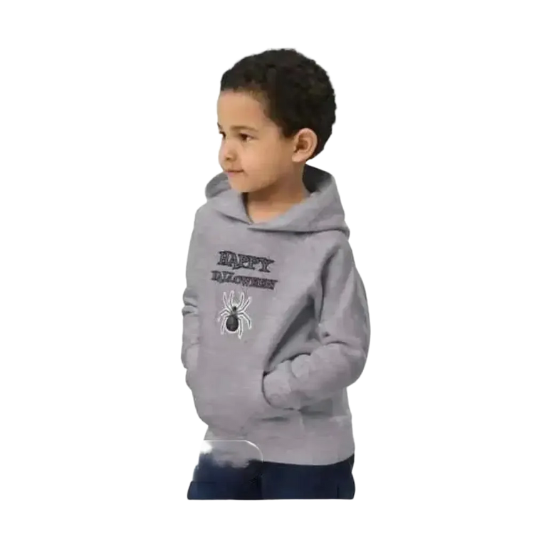 Kinder-Hoodie aus Baumwolle mit Spinnen-Motiv, unisex Halloween Kapuzenpullover für Jungen und Mädchen, 4-12 Jahre