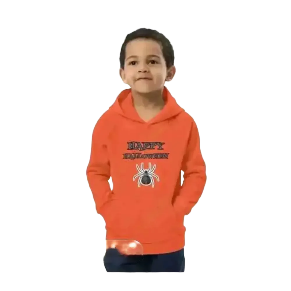 Kinder-Hoodie aus Baumwolle mit Spinnenmotiv, unisex Halloween Kapuzenpullover für Jungen, 4-12 Jahre