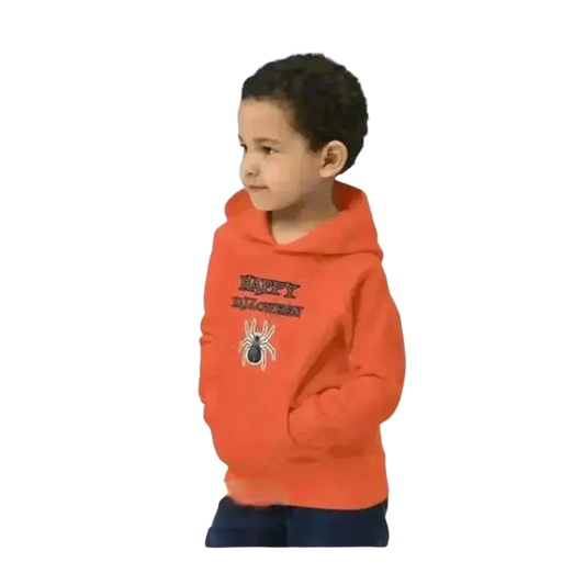 Kinder-Hoodie aus Baumwolle mit Spinnen-Motiv, unisex Halloween Kapuzenpullover für Jungen im Alter von 4 bis 12 Jahren