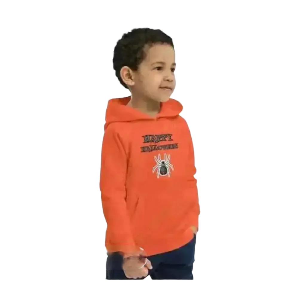 Kinder-Hoodie aus Baumwolle mit Spinnen-Motiv, unisex Halloween Kapuzenpullover für Kinder von 4 bis 12 Jahren