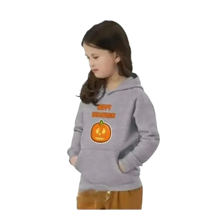 Halloween Kapuzenpullover für Kinder, unisex Baumwoll-Hoodie mit Grafik, geeignet für 4-12 Jahre, bequem und doppellagig