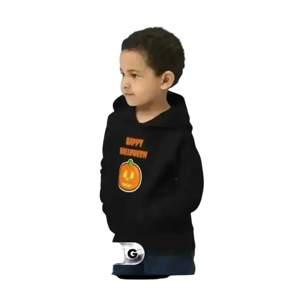 Kinder-Hoodie von BUYATHOME24, unisex Halloween Kapuzenpullover aus Baumwolle für Kinder 4-12 Jahre, mit Grafikdesign.