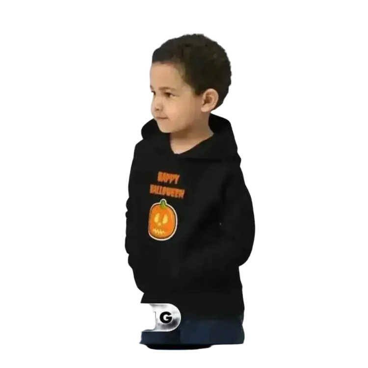 Kinder-Hoodie von BUYATHOME24, unisex Halloween Kapuzenpullover aus Baumwolle für Kinder 4-12 Jahre, mit Grafikdesign.