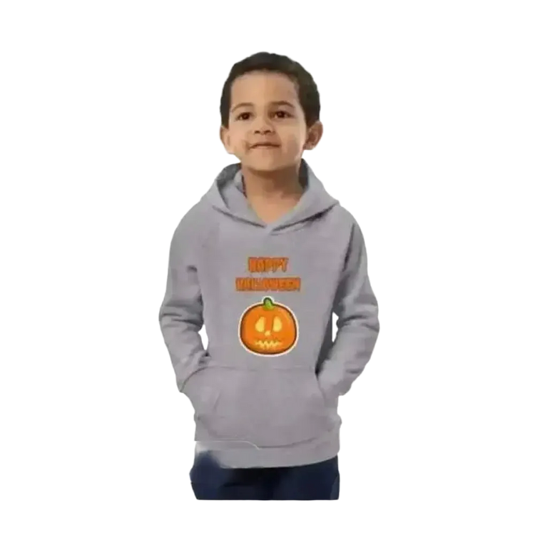 Unisex Halloween Kapuzenpullover für Kinder, personalisierbarer Hoodie aus Baumwolle für Jungen und Mädchen, 4-12 Jahre