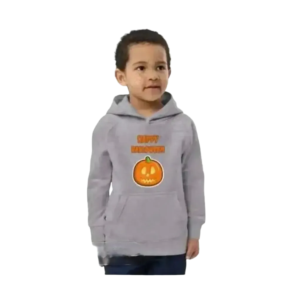 Kinder-Hoodie aus Baumwolle mit Halloween-Grafik, unisex, personalisierbar für Jungen und Mädchen im Alter von 4 bis 12 Jahren.