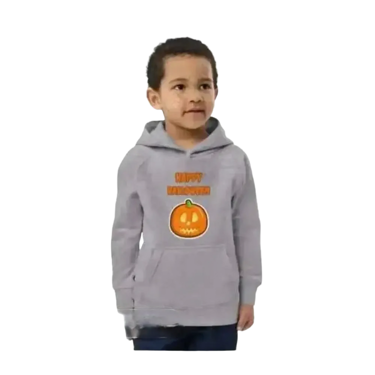 Kinder-Hoodie aus Baumwolle mit Halloween-Grafik, unisex, personalisierbar für Jungen und Mädchen im Alter von 4 bis 12 Jahren.